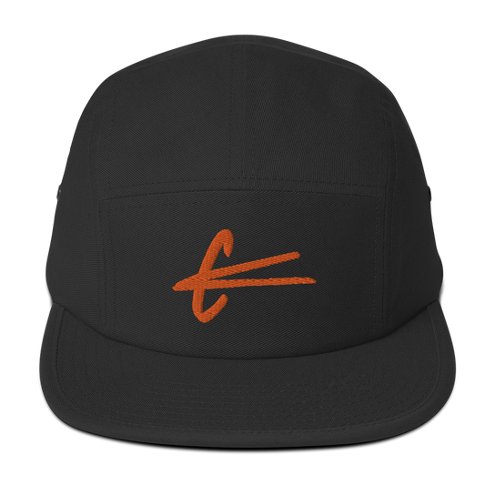 Five Panel Cap - Tiger Orange embroidery