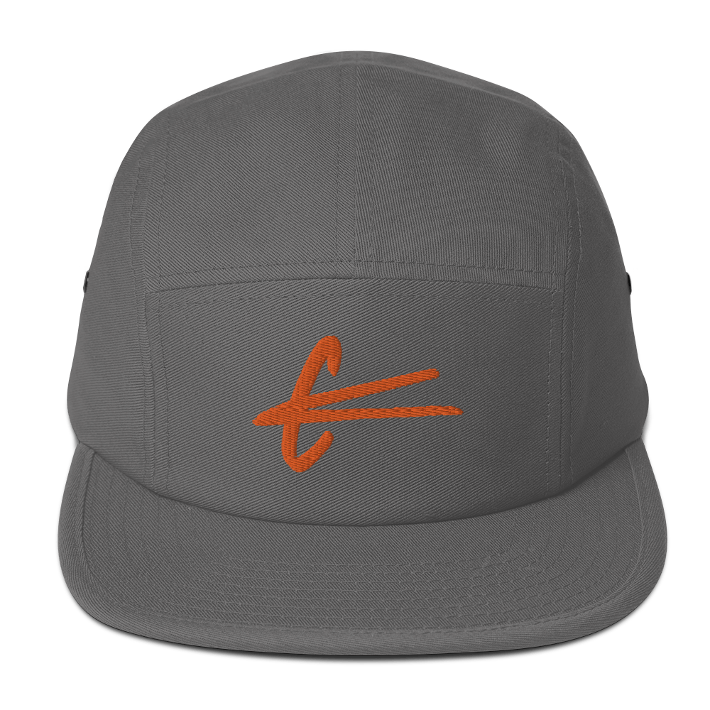 Five Panel Cap - Tiger Orange embroidery