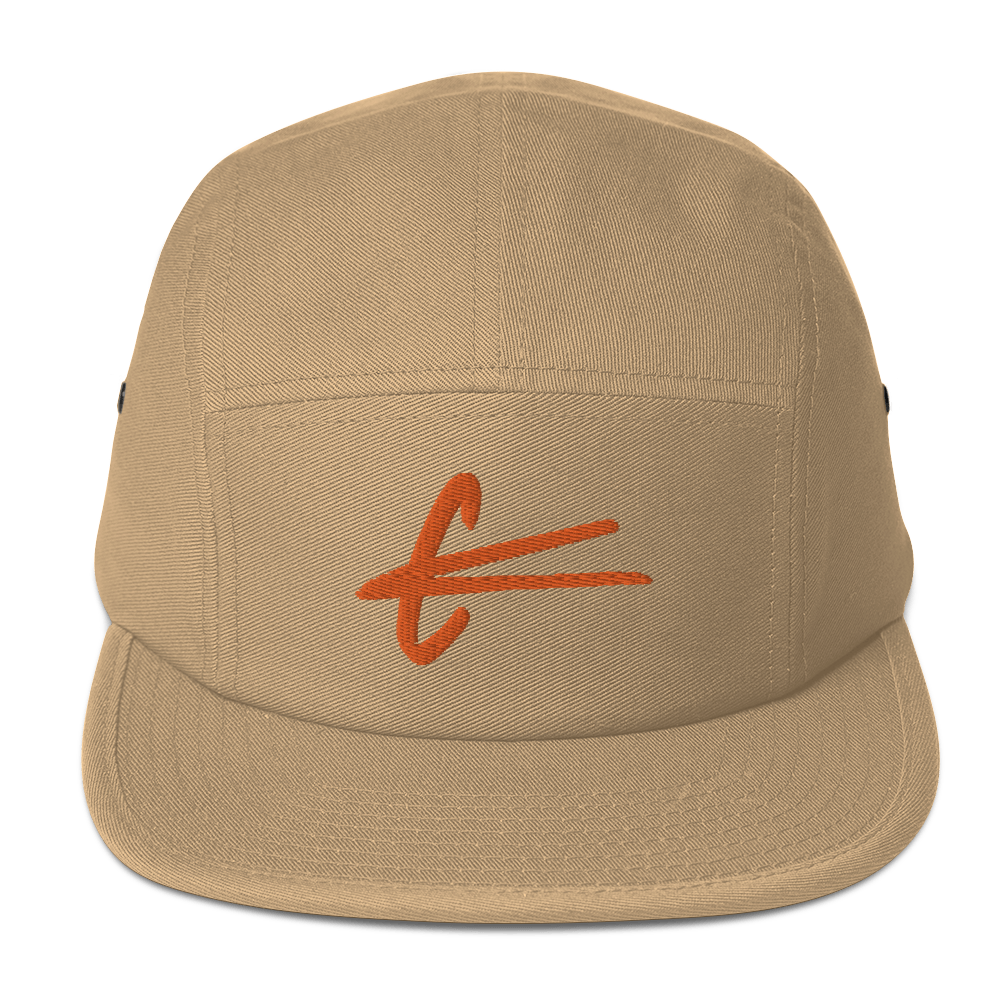 Five Panel Cap - Tiger Orange embroidery
