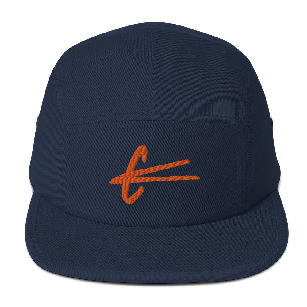 Five Panel Cap - Tiger Orange embroidery