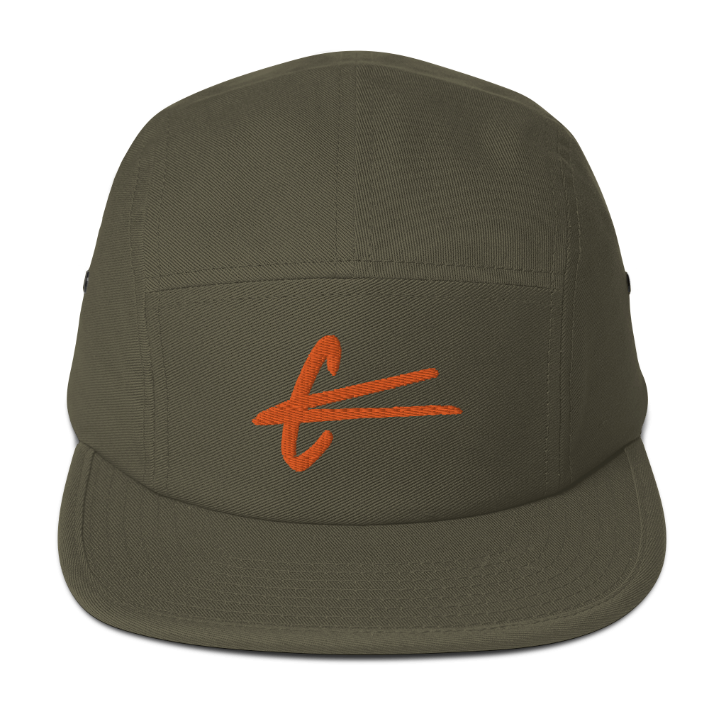 Five Panel Cap - Tiger Orange embroidery