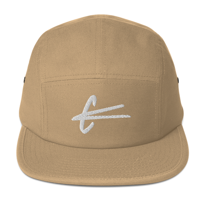 Five Panel Cap - White embroidery